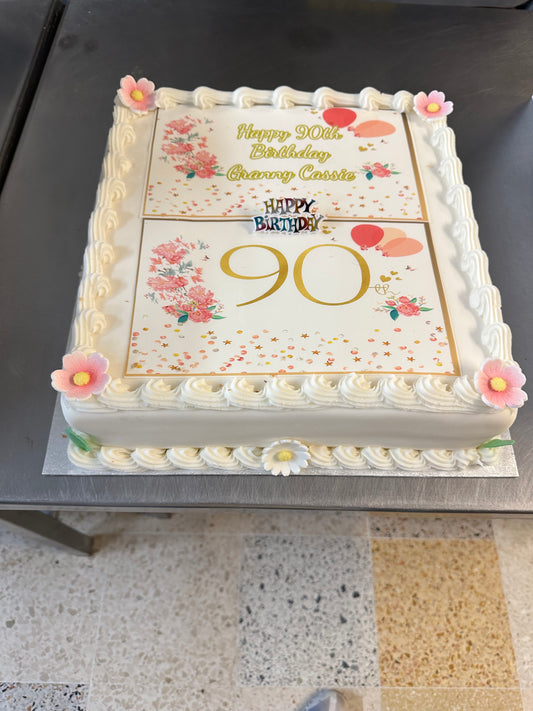 1/2 Slab Birthday Cake