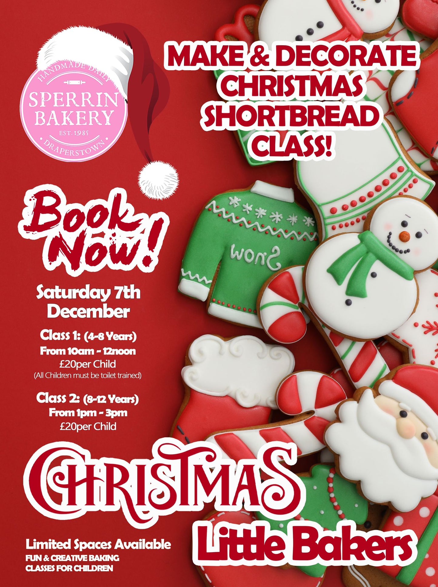 Christmas Shortbread Decorating Class (4-7 Years Old) Saturday 7th December 2024