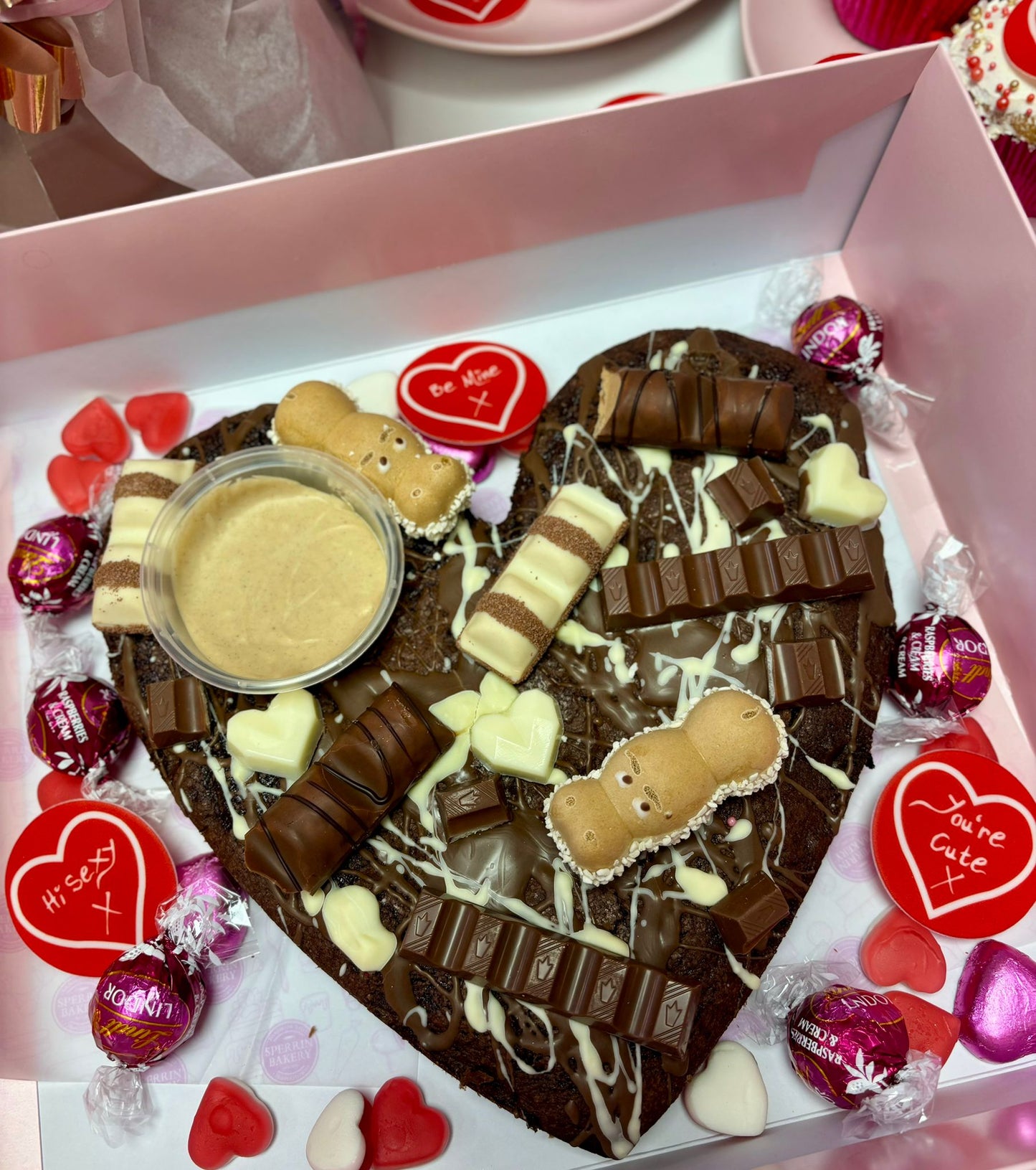 Heart Dipping Brownie Slab