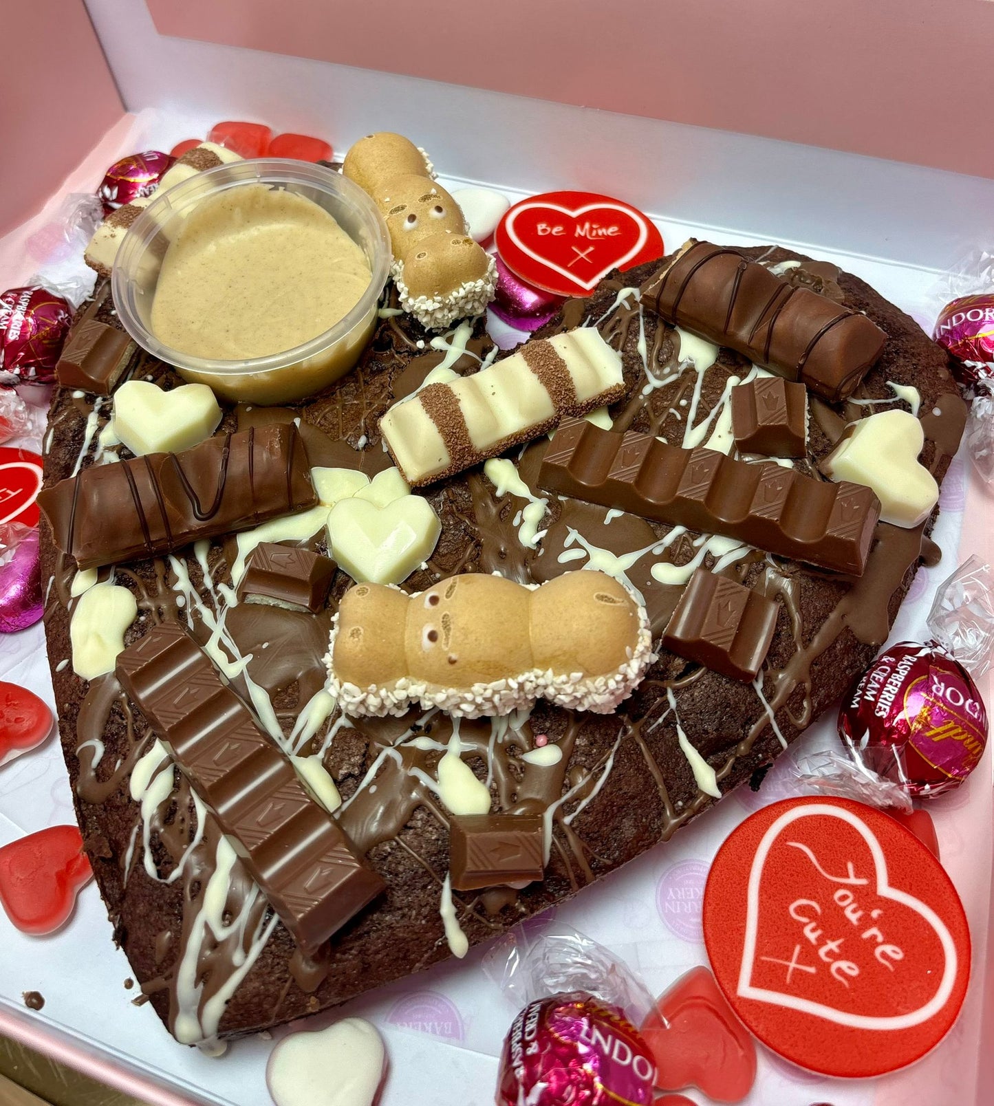 Heart Dipping Brownie Slab