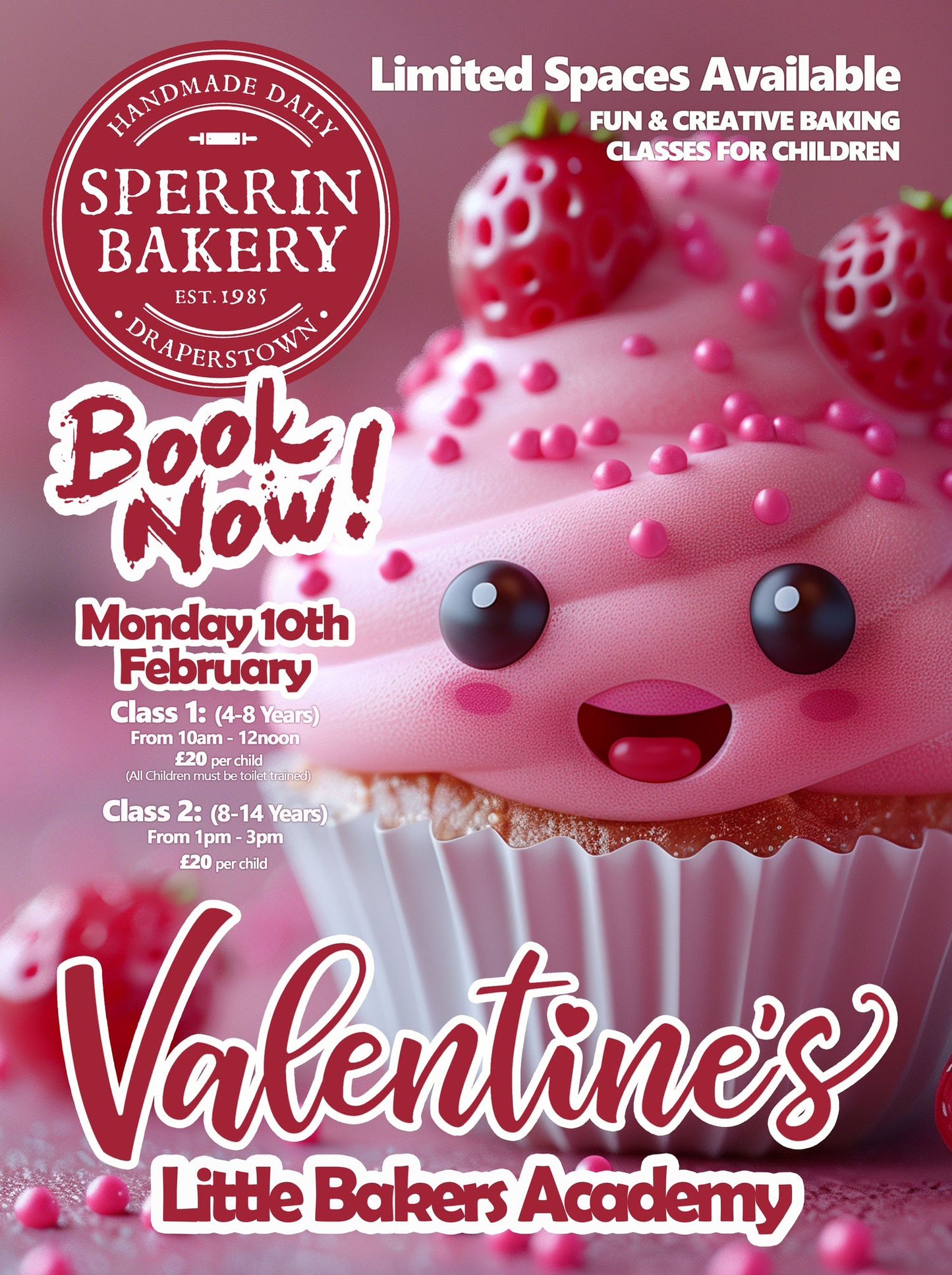 Valentine's Baking Class (4-8 Years old) - Monday 10th February 2025